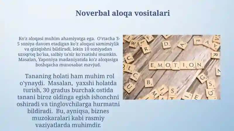 Noverbal aloqa vositalari 3