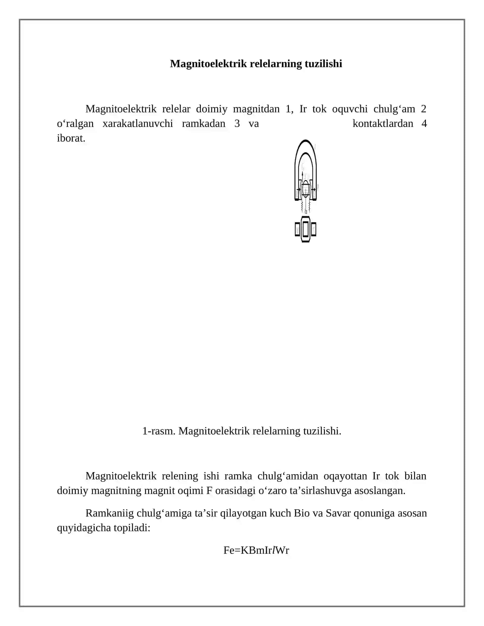 MAGNITOELEKTRIK VA YARIM O‘TKAZGICHLI RELELAR 3