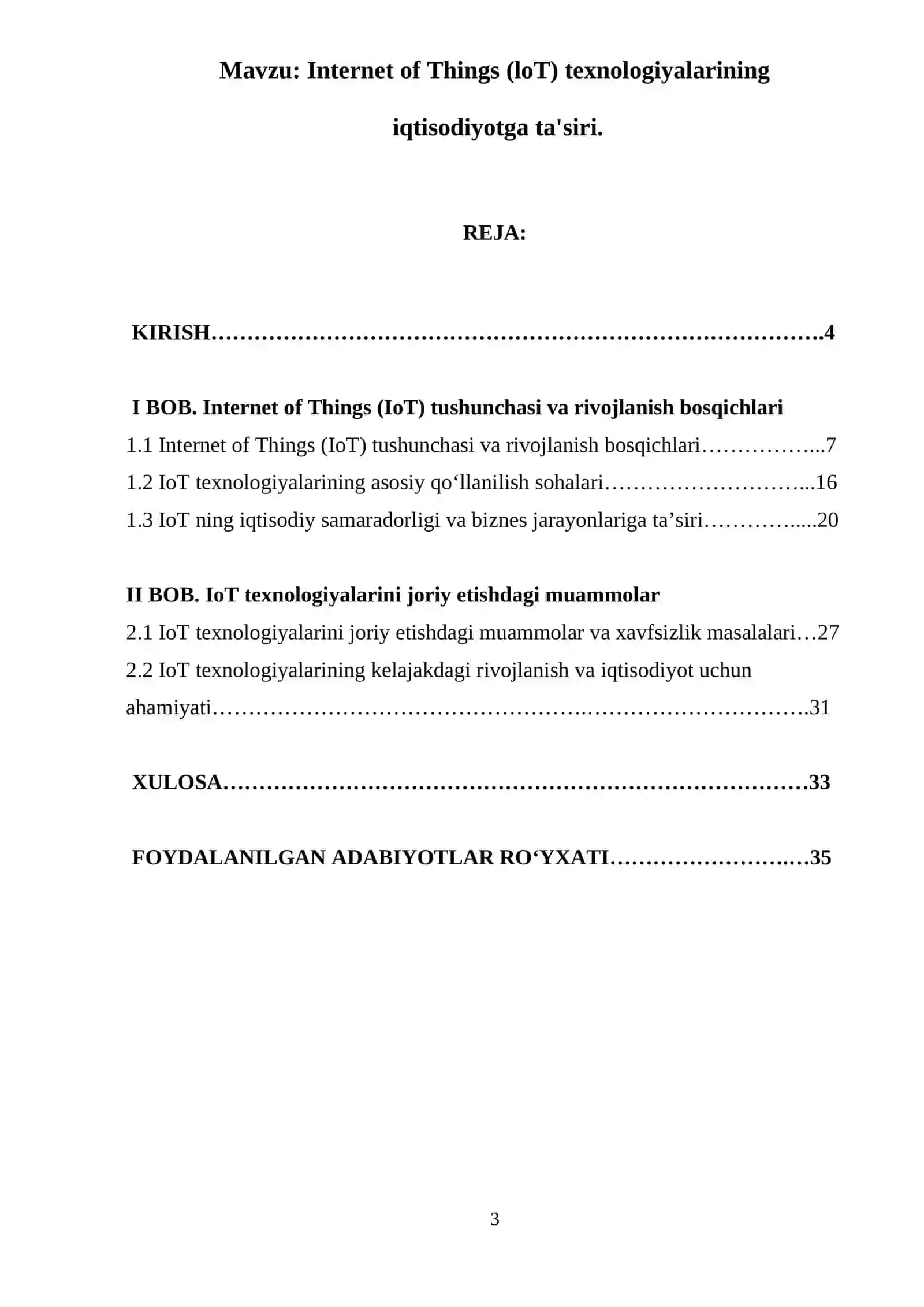 Internet of Things (IoT) texnologiyalarining iqtisodiyotga ta'siri 3