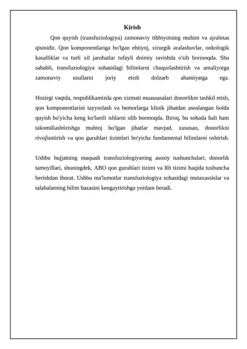 Transfuziologiyaga kirish va donorlik asoslari 3