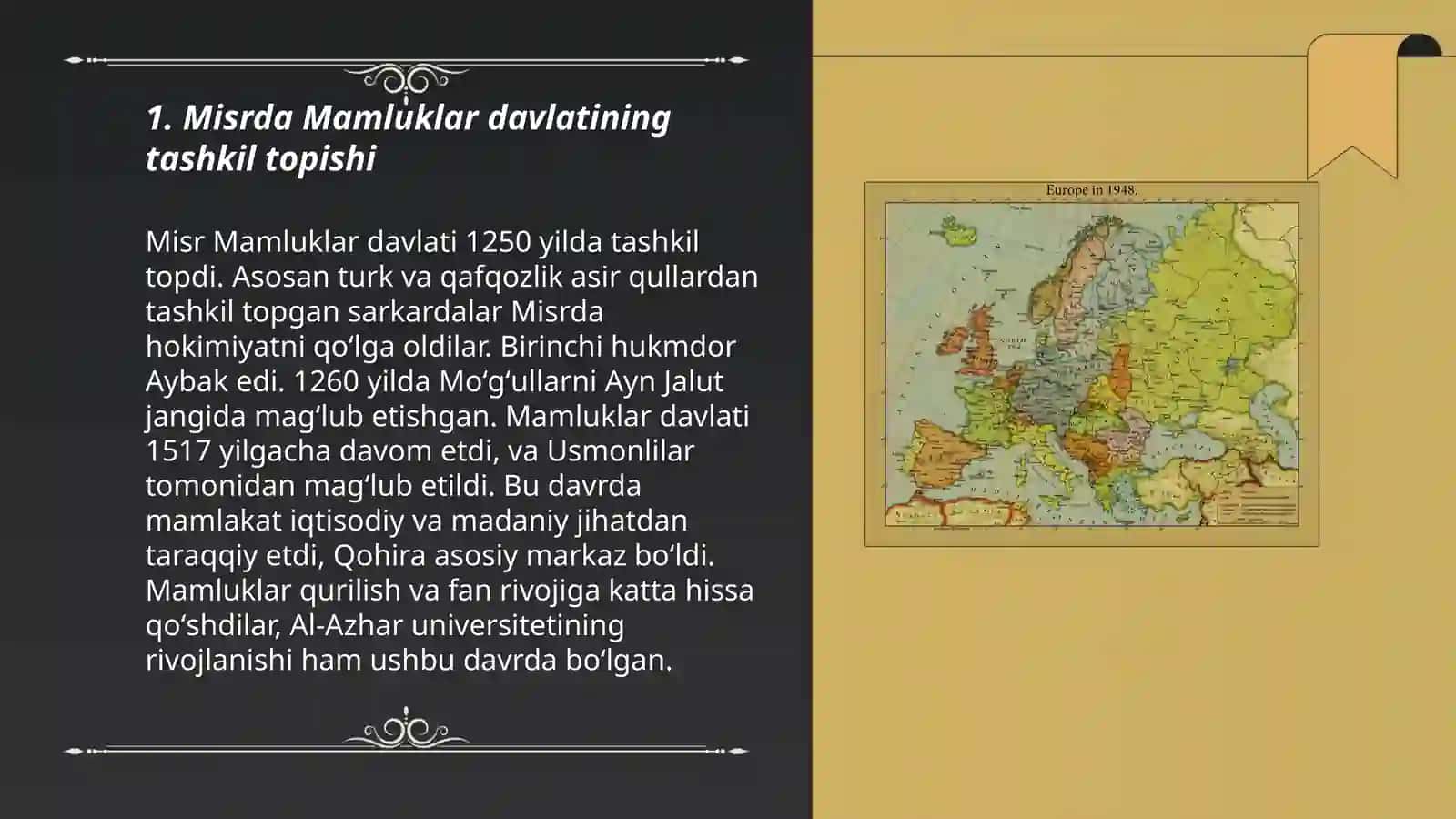 Misrda mamluklar davlati tarixi va uning bo‘linishi 3