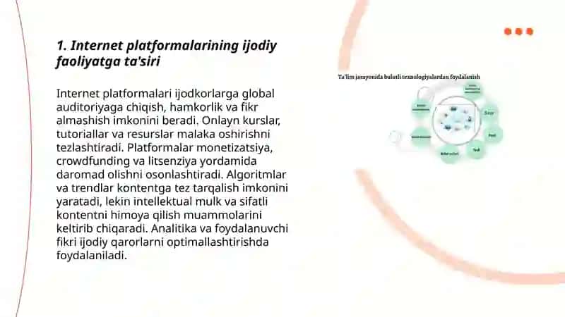 Internet platformalarining ijodiy faoliyatga ta'siri 3