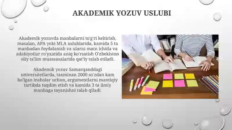 Shaxsiy Akademik Faoliyat va uni tashkil etish vositalari 3