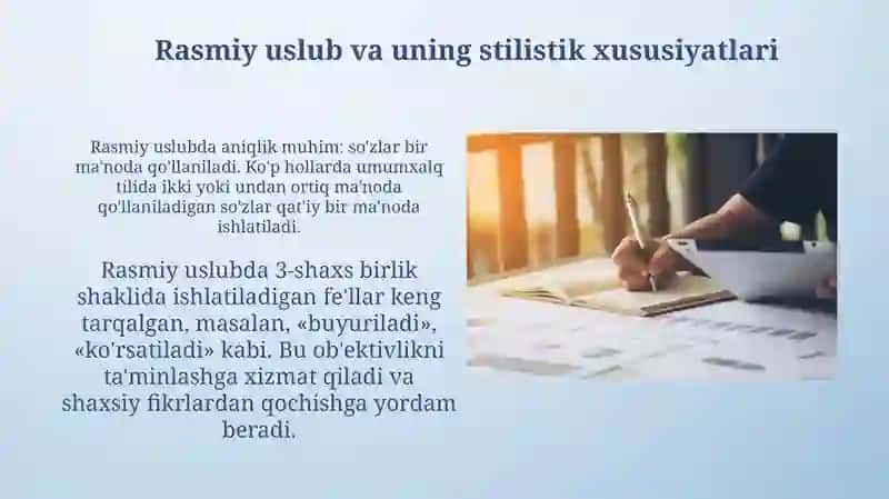 Rasmiy uslub va uning uslubiy xususiyatlari 3