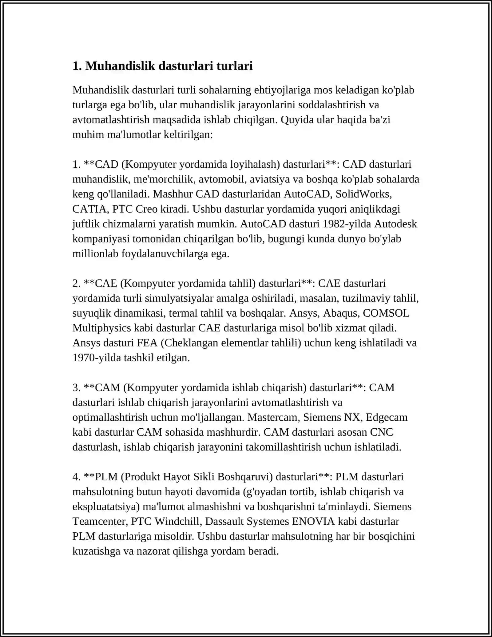 MUHANDISLIK DASTURLARI 3