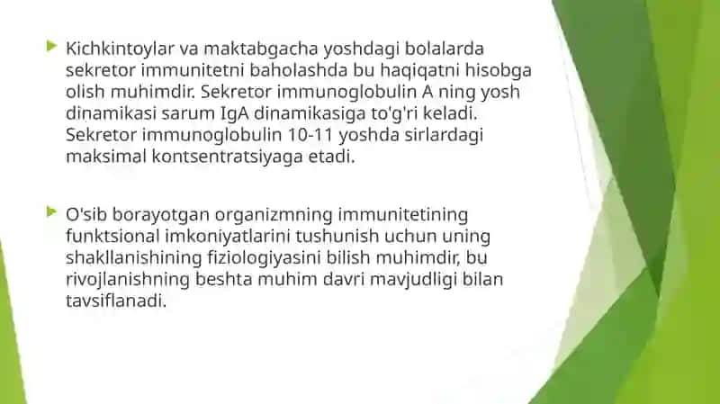 Mahalliy immunitetning ontogenezi 3