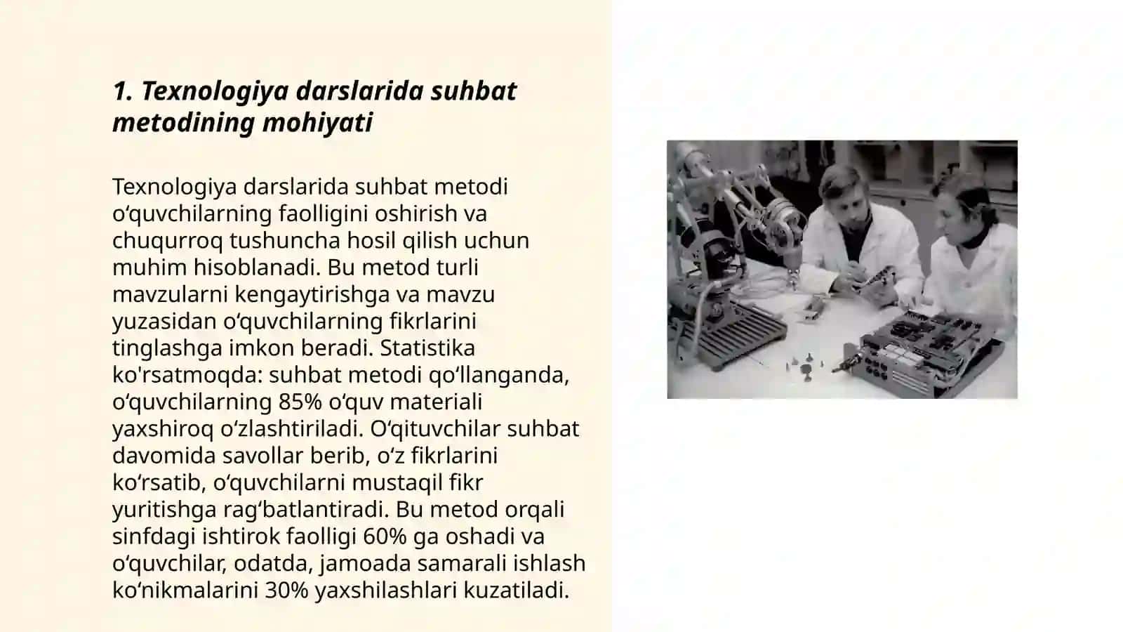 Texnologiya darslarida suhbat metodi 3