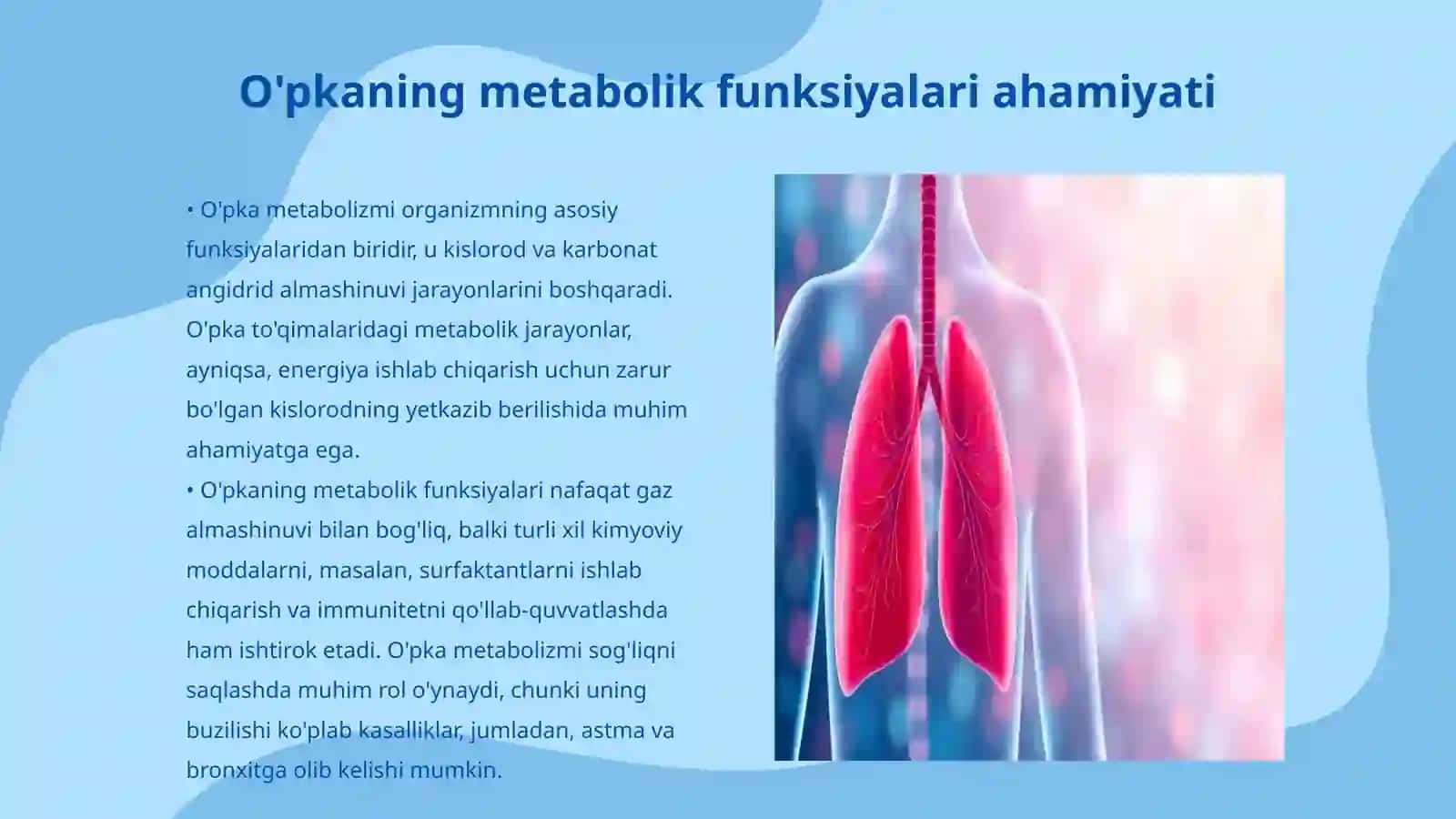 O'pkaning metabolik funksiyalari va ularning buzilishlari 3