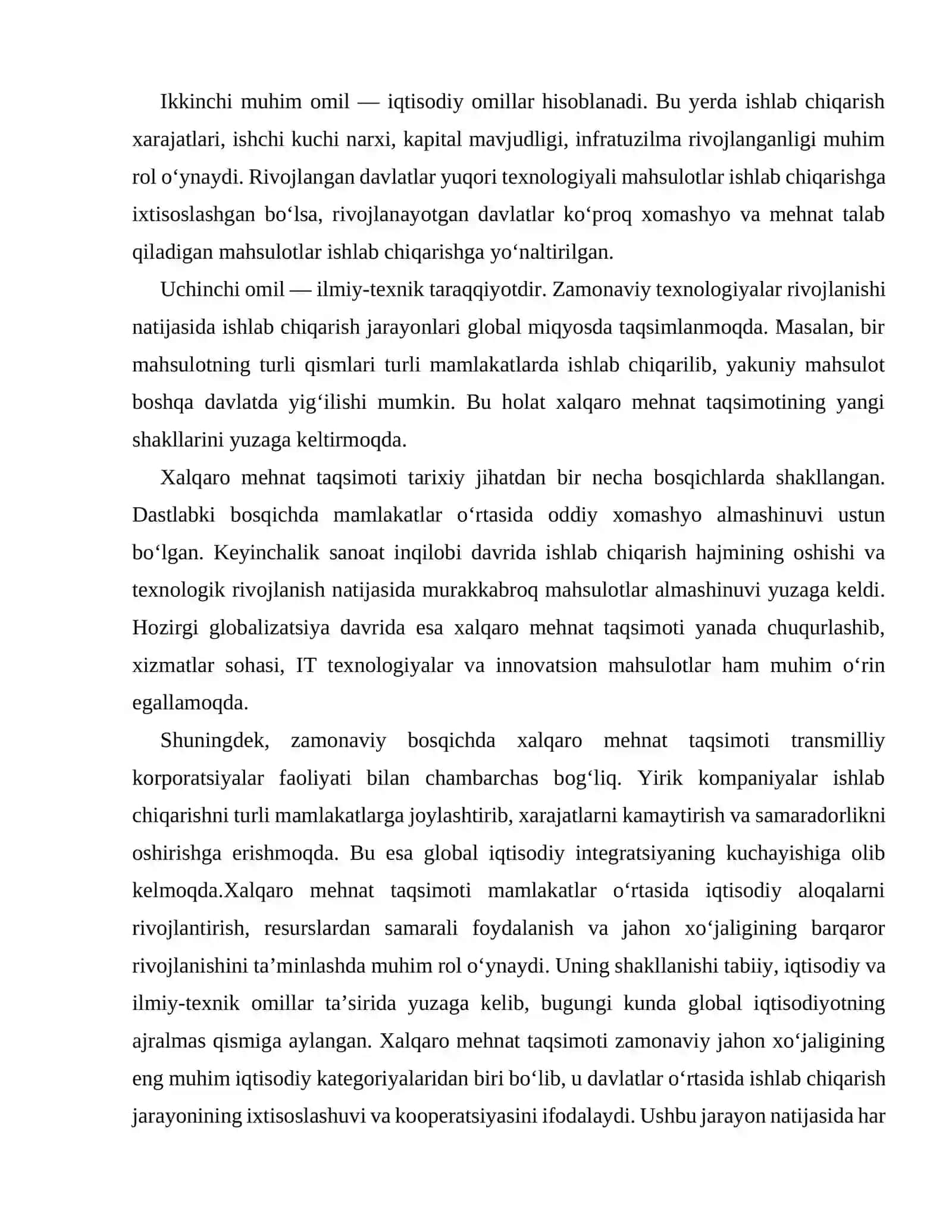 Xalqaro mehnat taqsimoti 3