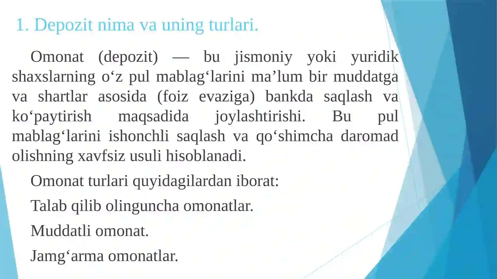 Depozit va Kredit tizimlari 3