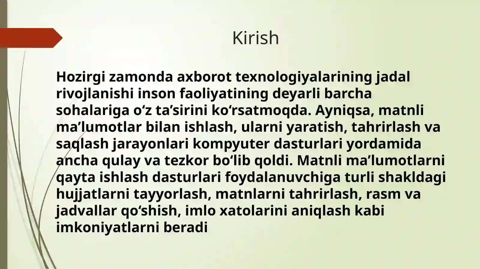 Matnli ma'lumotlarni qayta ishlash dasturlari 3