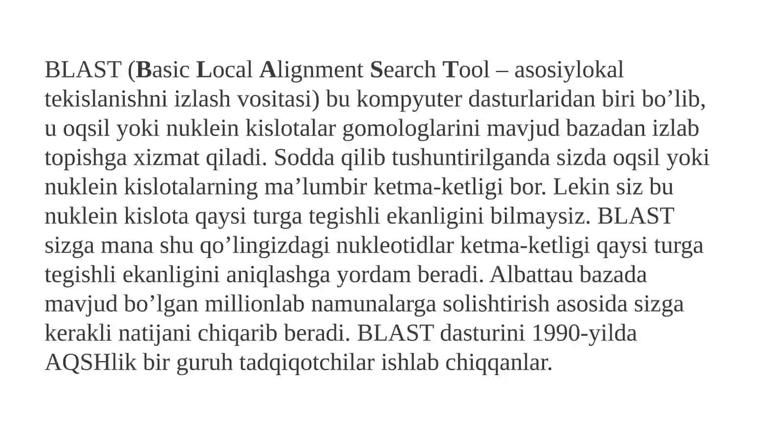 BLAST dasturi yordamida transkriptlarni olish 3