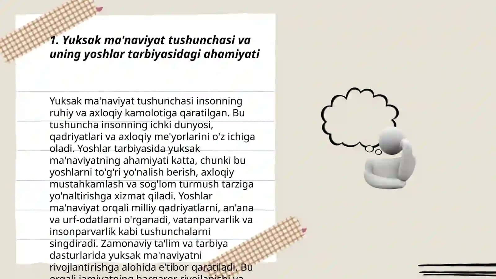 Yuksak ma' naviyatli yoshlarni tarbiyalashda Õrta Osyo allomalarning ilmiy merosining õrni 3