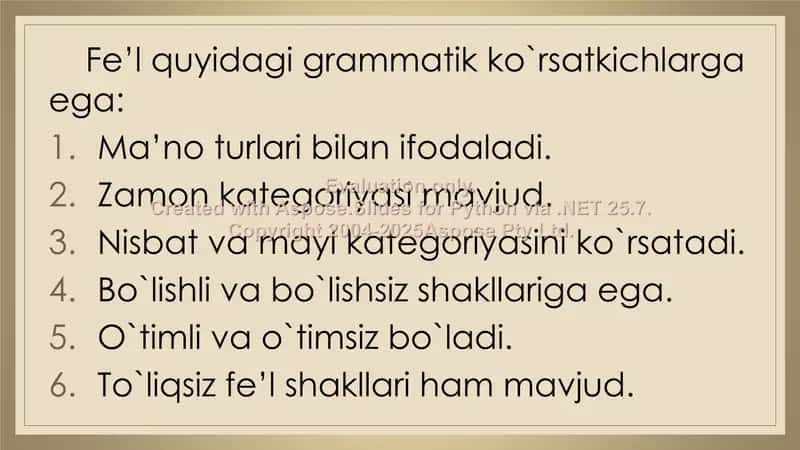 Fe’l so`z turkumi 3