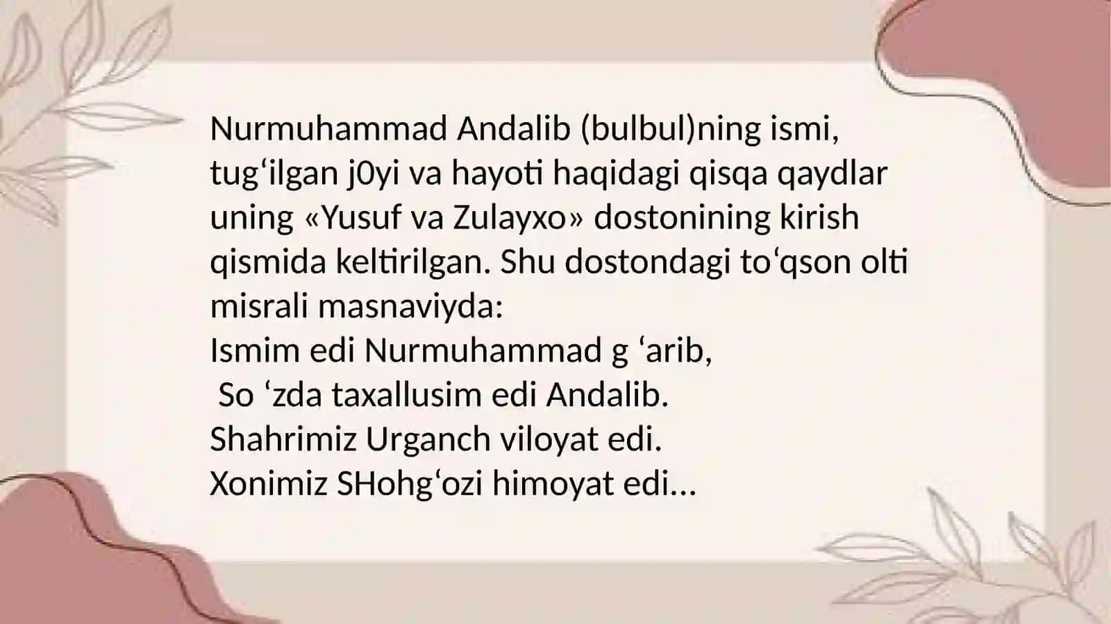Nurmuhammad Andalib ijodi 3
