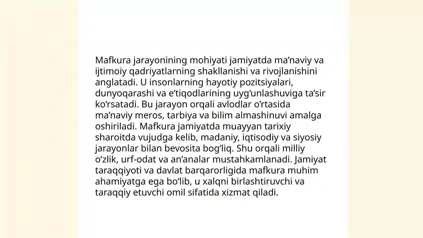 Mafkura jarayoning tarkibi 3