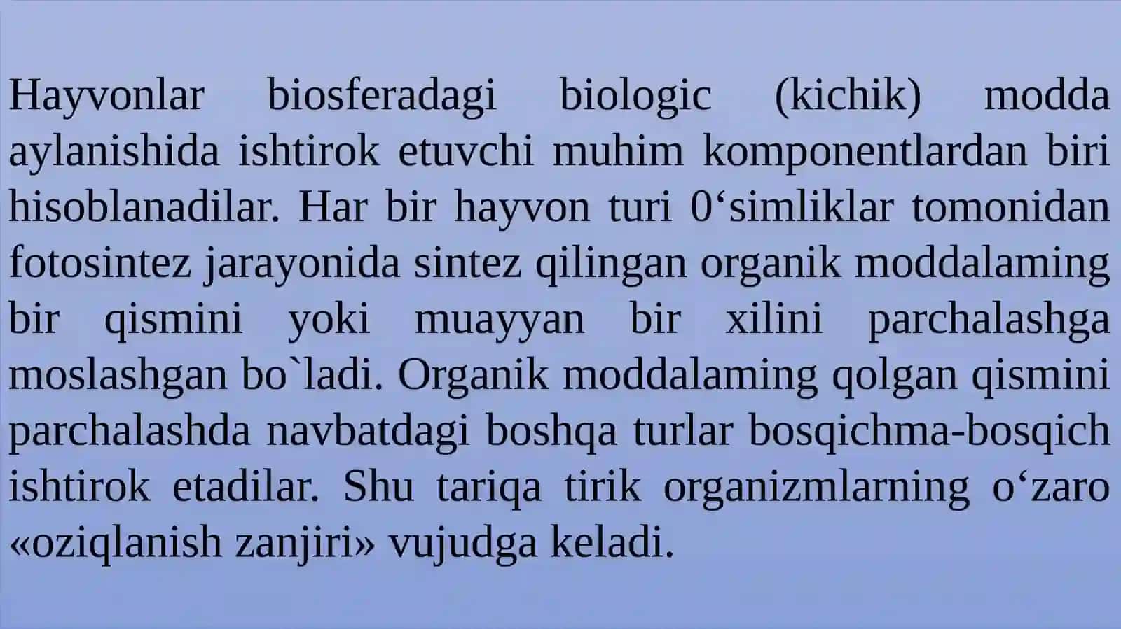 O`SIMLIK VA HAYVONLARNI MUHOFAZA QILISH 3