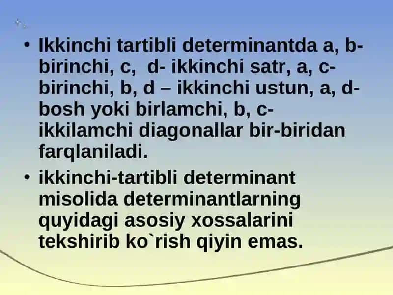 DETERMINANTLAR NAZARIYASI 3
