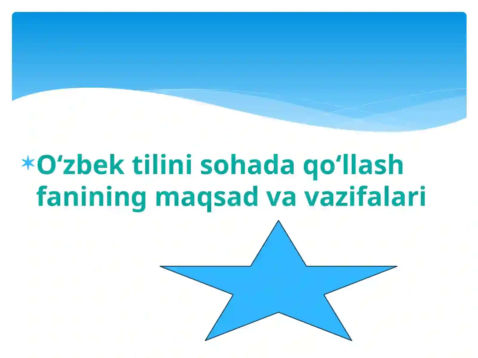 O‘zbek tilini sohada qo‘llash fani 3