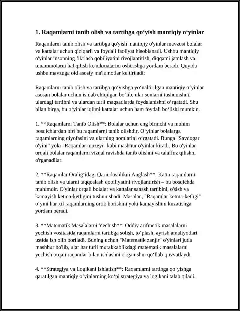 RAQAMLAR VA SONLAR BILAN MANTIQIY OʻYINLAR 3