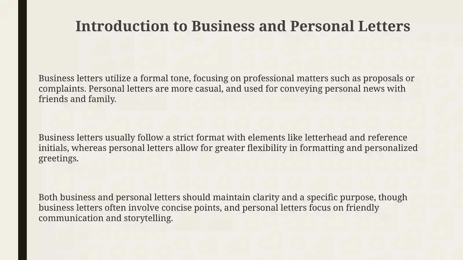 Writing 2 types of letter 3