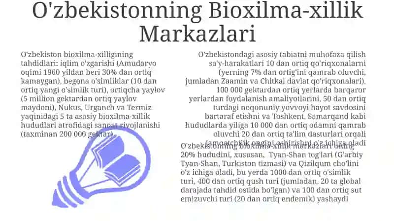 O'zbekistondagi Bioxilma-xillik Markazlari 3
