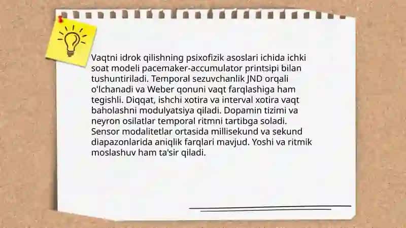 Vaqt, harakat va fazoni idrok qilish 3
