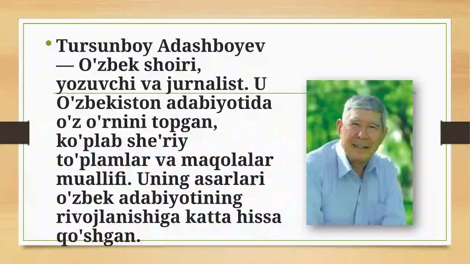 Bolalar adabiyoti fanidan “[] hayoti va ijodi” 3