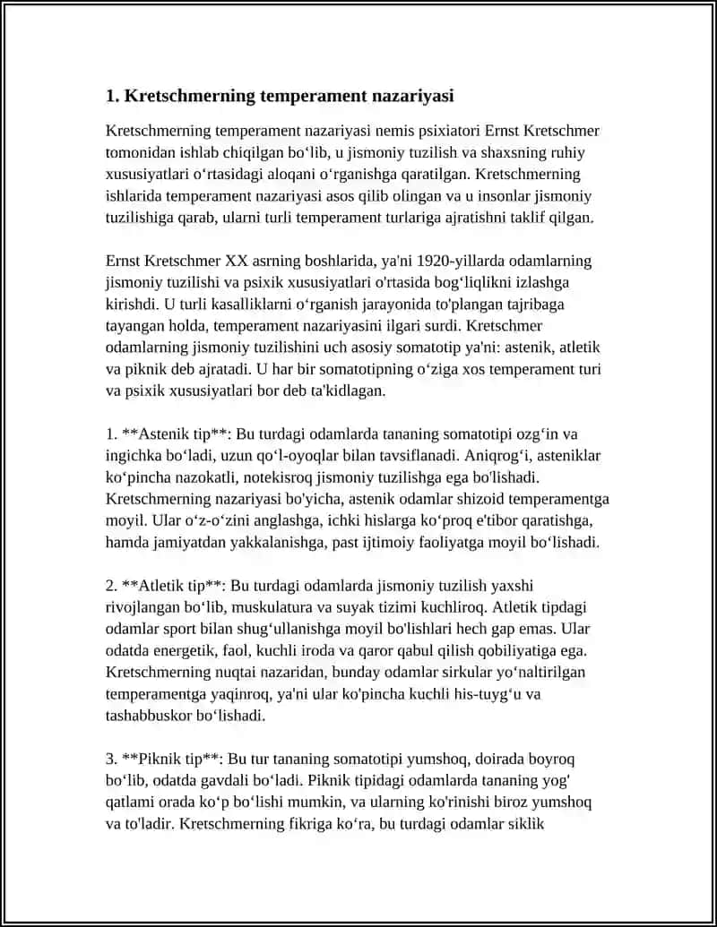 KRECHMERNING "TEMPERAMENT" NAZARIYASI 3