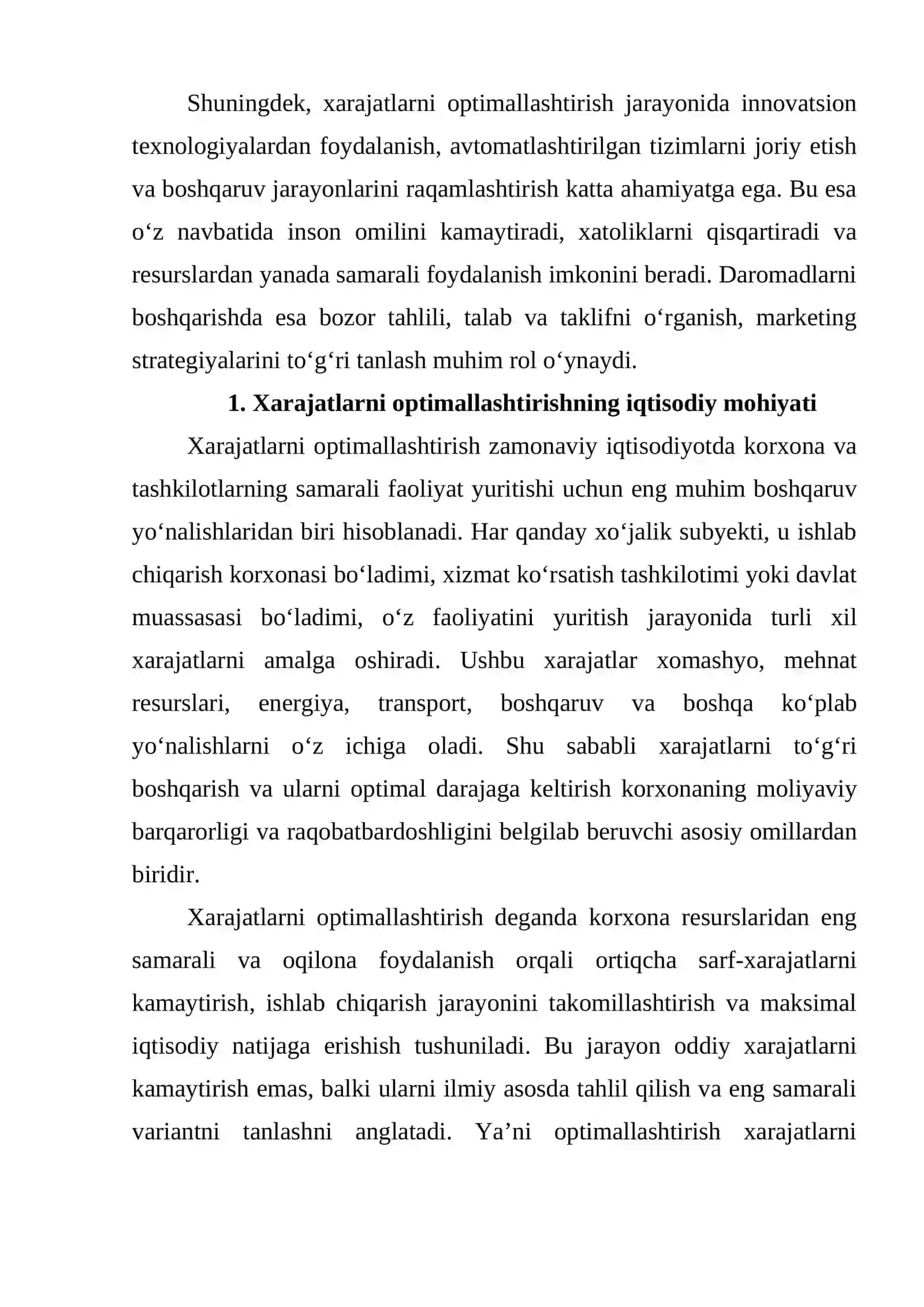 Xarajatlarni optimallashtirish va daromadlarni boshqarish. 3