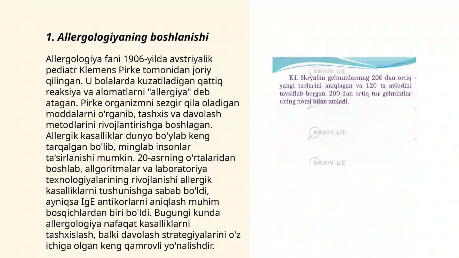 Allergologiya tarixi va rivojlanish etaplari 3