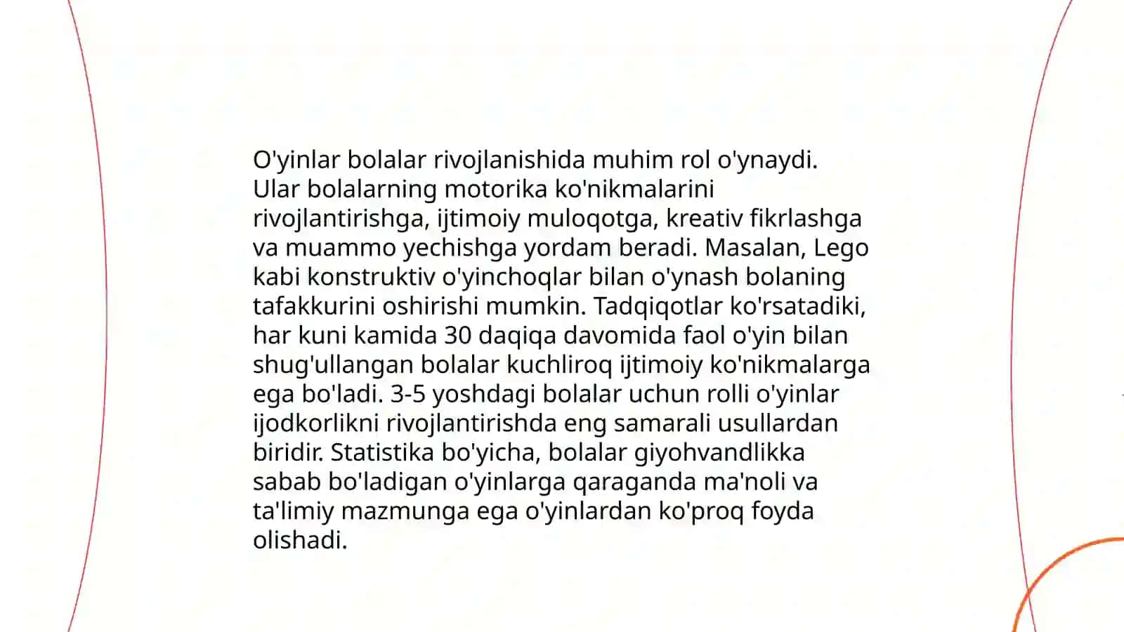 O'yinlar va bolalar rivojlanishi 3