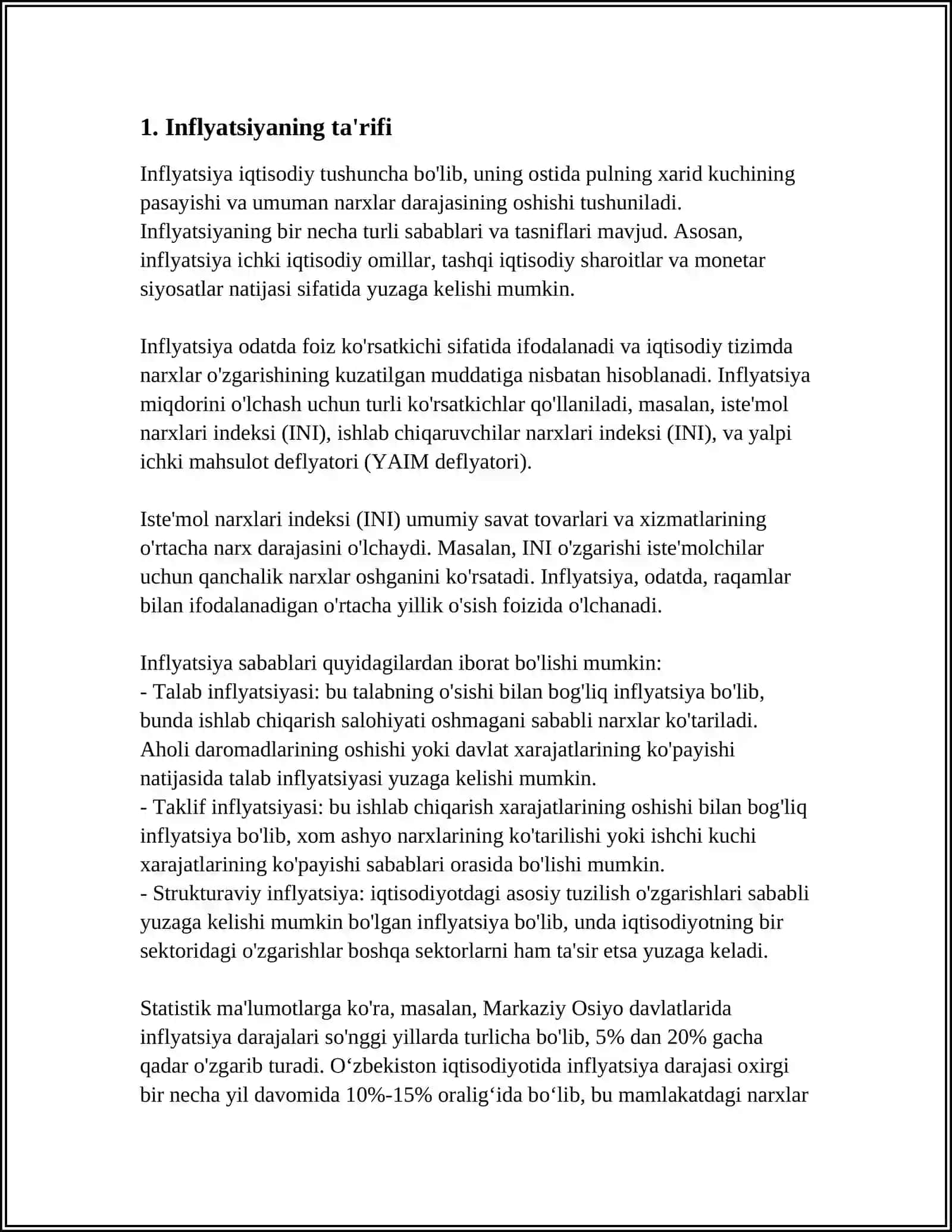 INFLYATSIYANING MOHIYATI VA KELIB CHIQISH SABABLARI 3