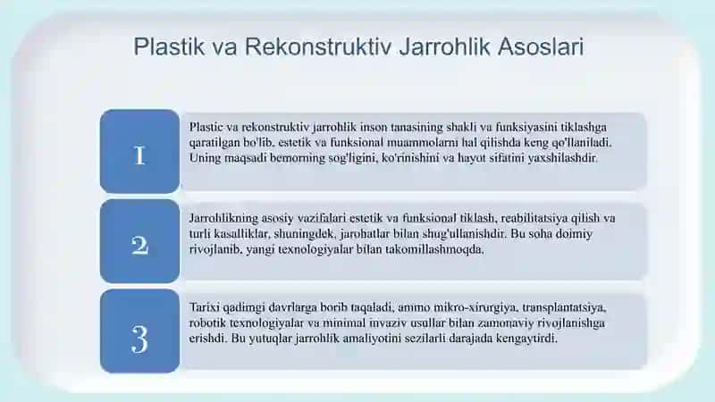 Plastik va Rekonstruktiv Jarrohlik Asoslari 3