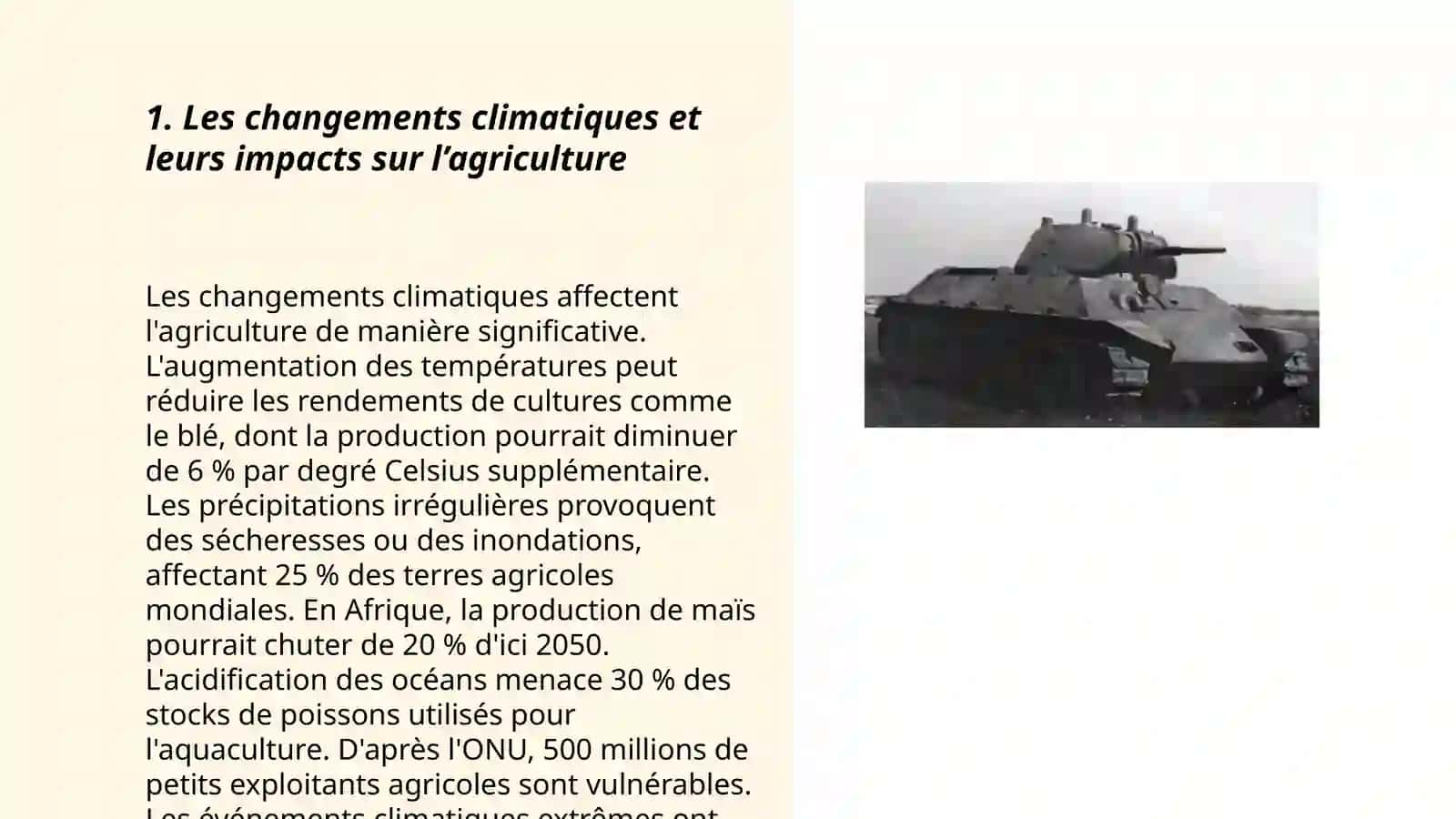 Les changements climatiques et leurs impacts sur l’agriculture 3