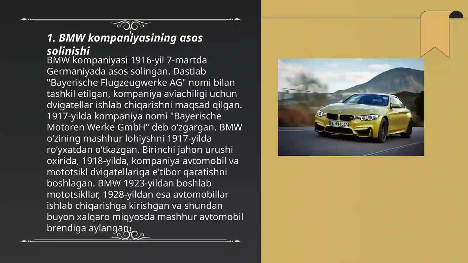 BMW kompaniyasi tarixi kompaniya daromadi xalqaro aloqalari 3