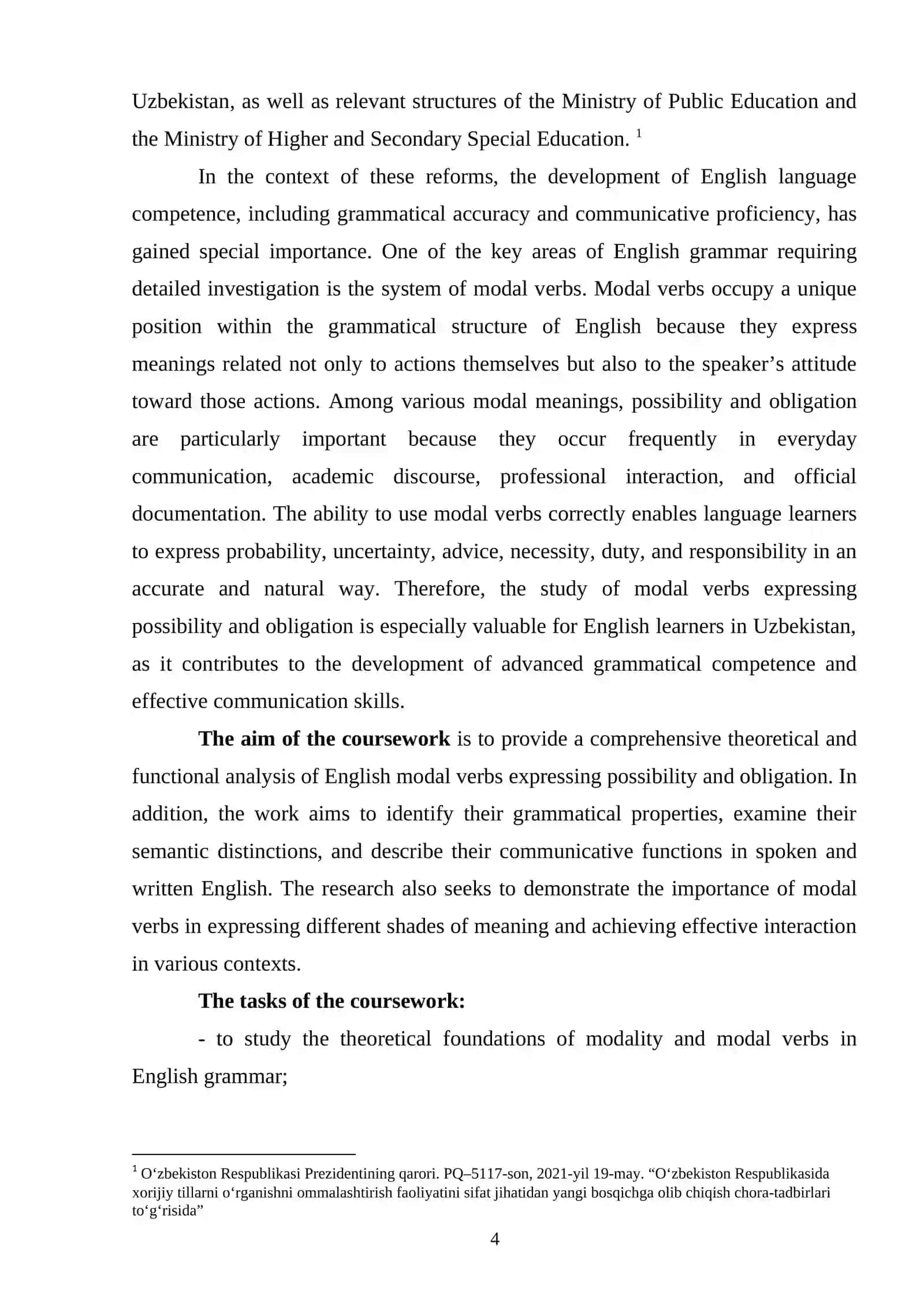 The grammar of english modal verbs expressing possibility, obligation 3