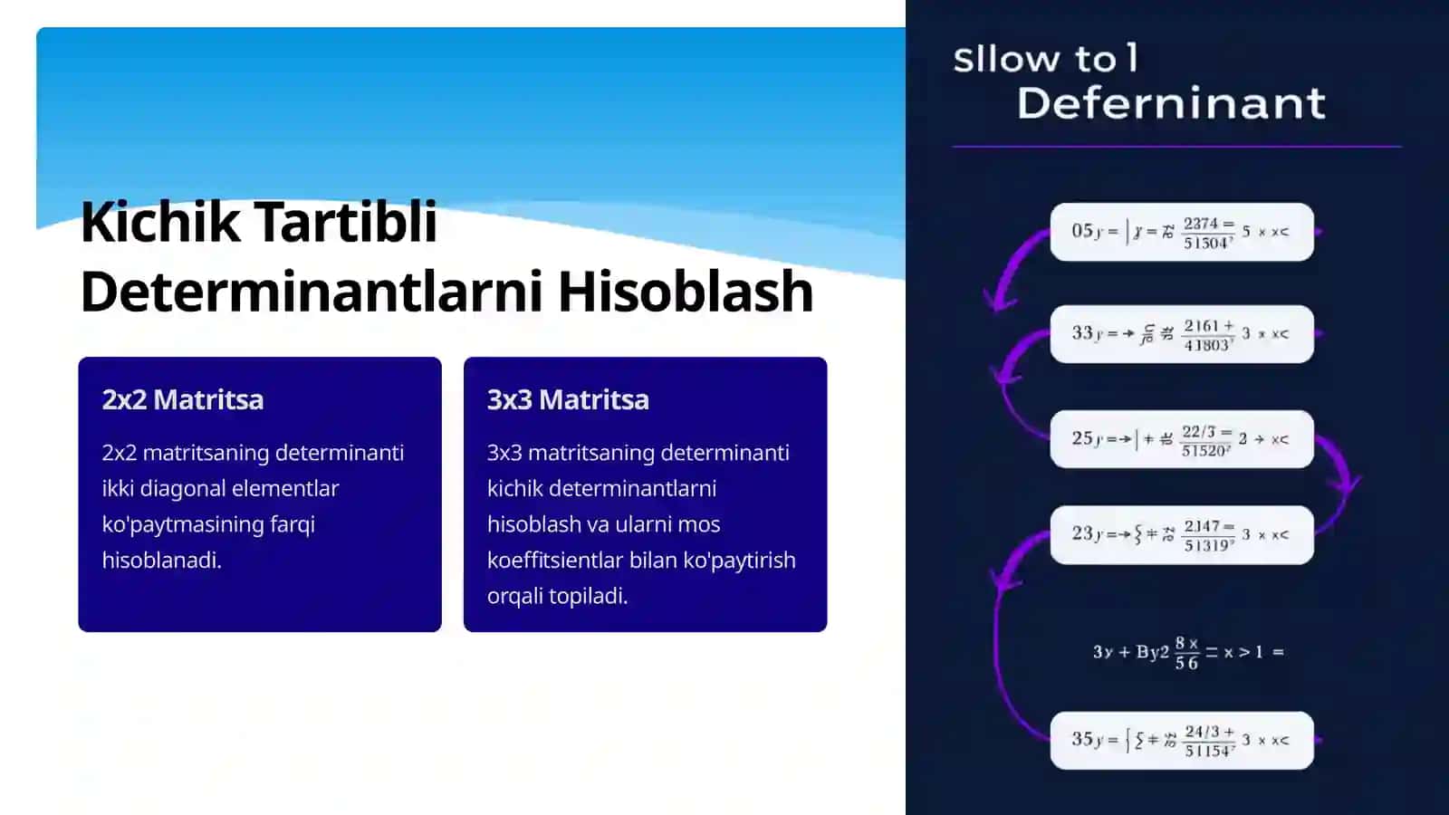 Determinantlar: O'rinlashtirish va O'rin Almashtirish 3