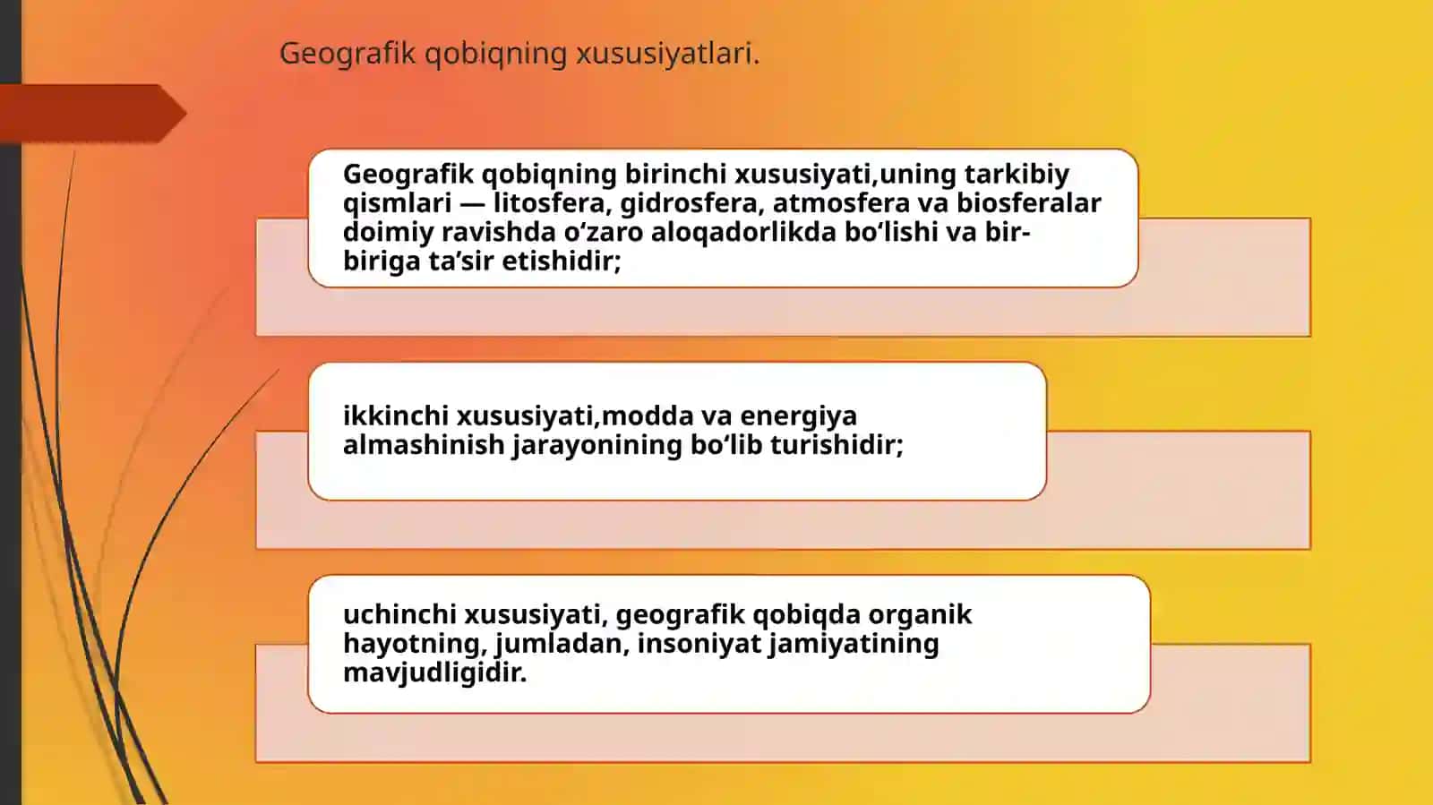 Geografik qobiqning chegaralari, xususiyatlari 3