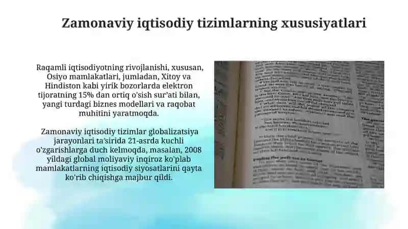Zamonaviy iqtisodiy tizimlar 3