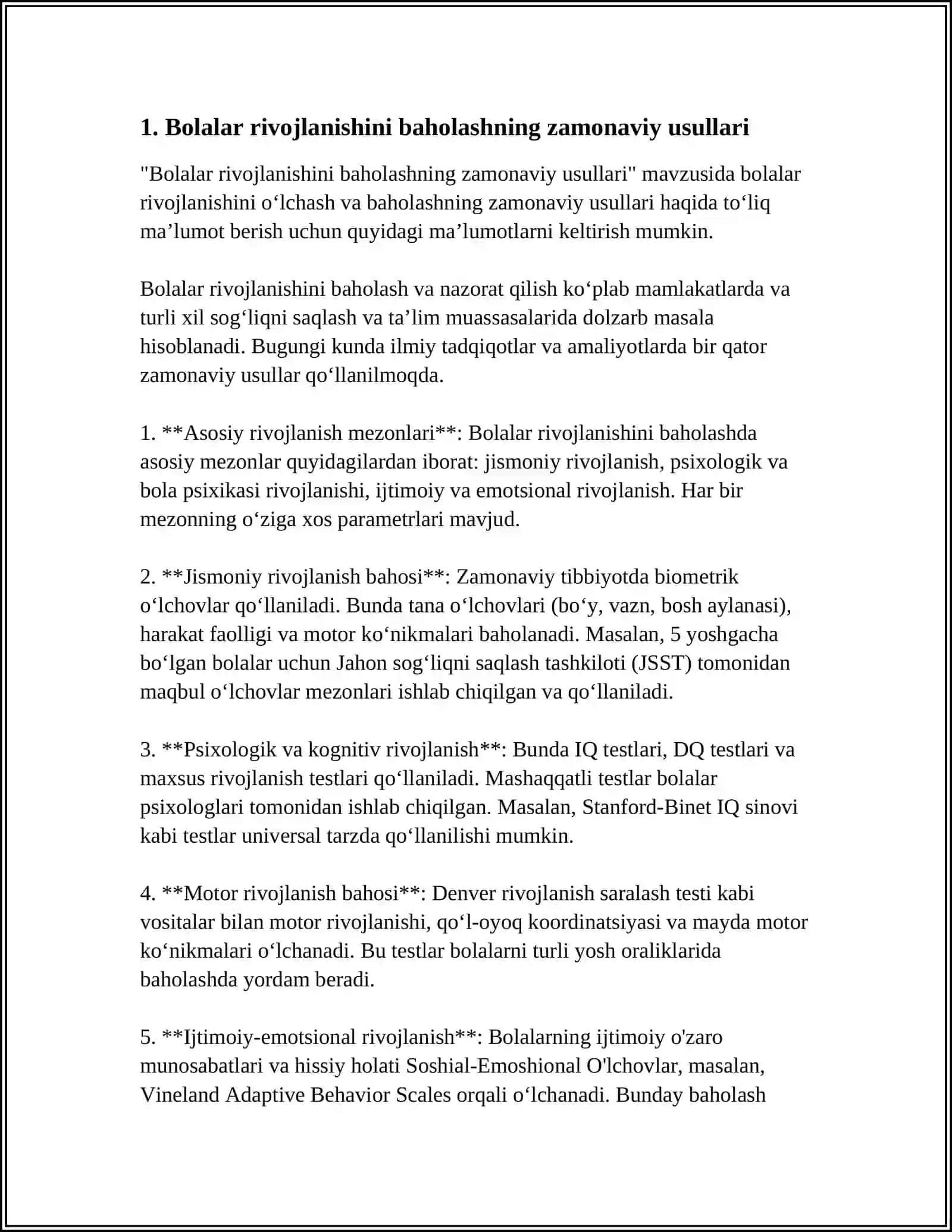 Bolalar rivojlanishini baholashning zamonaviy usullari 3