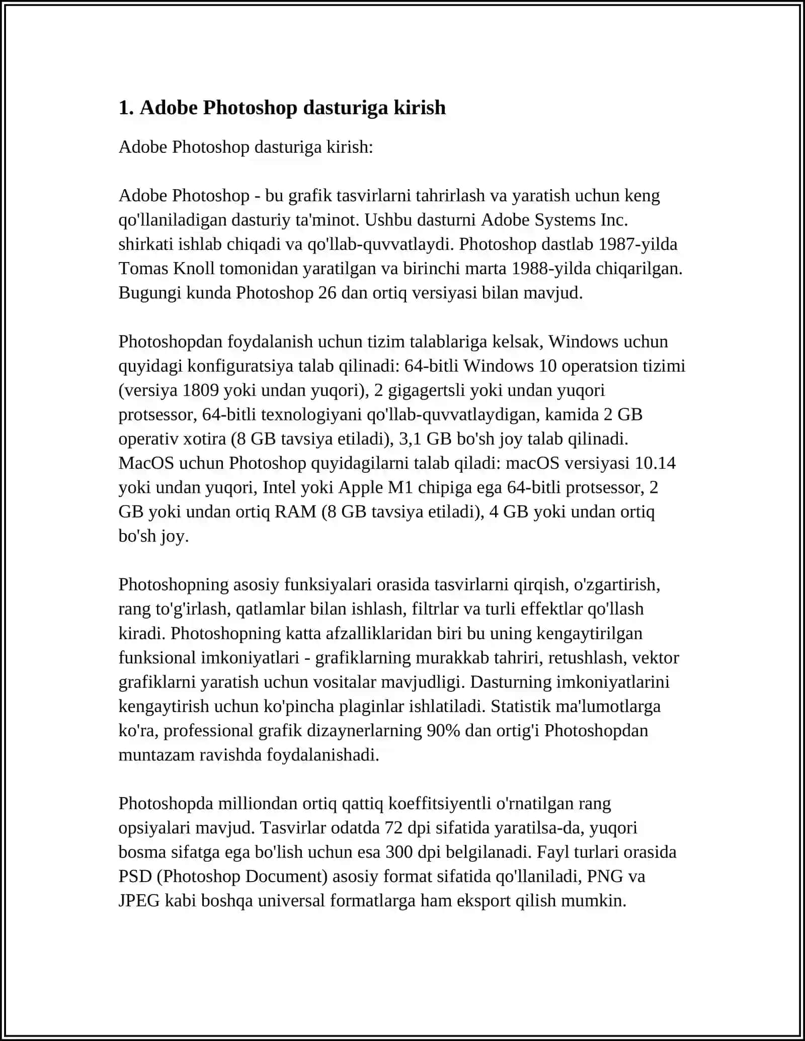 Adobe Photoshopda ishlash 3