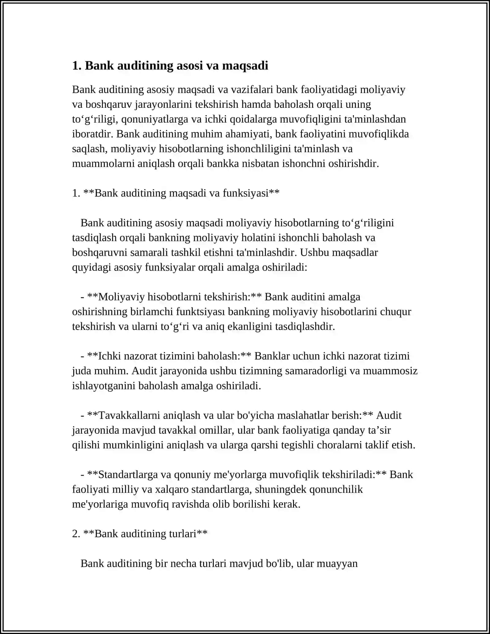 BANK AUDITINING METODLARI 3