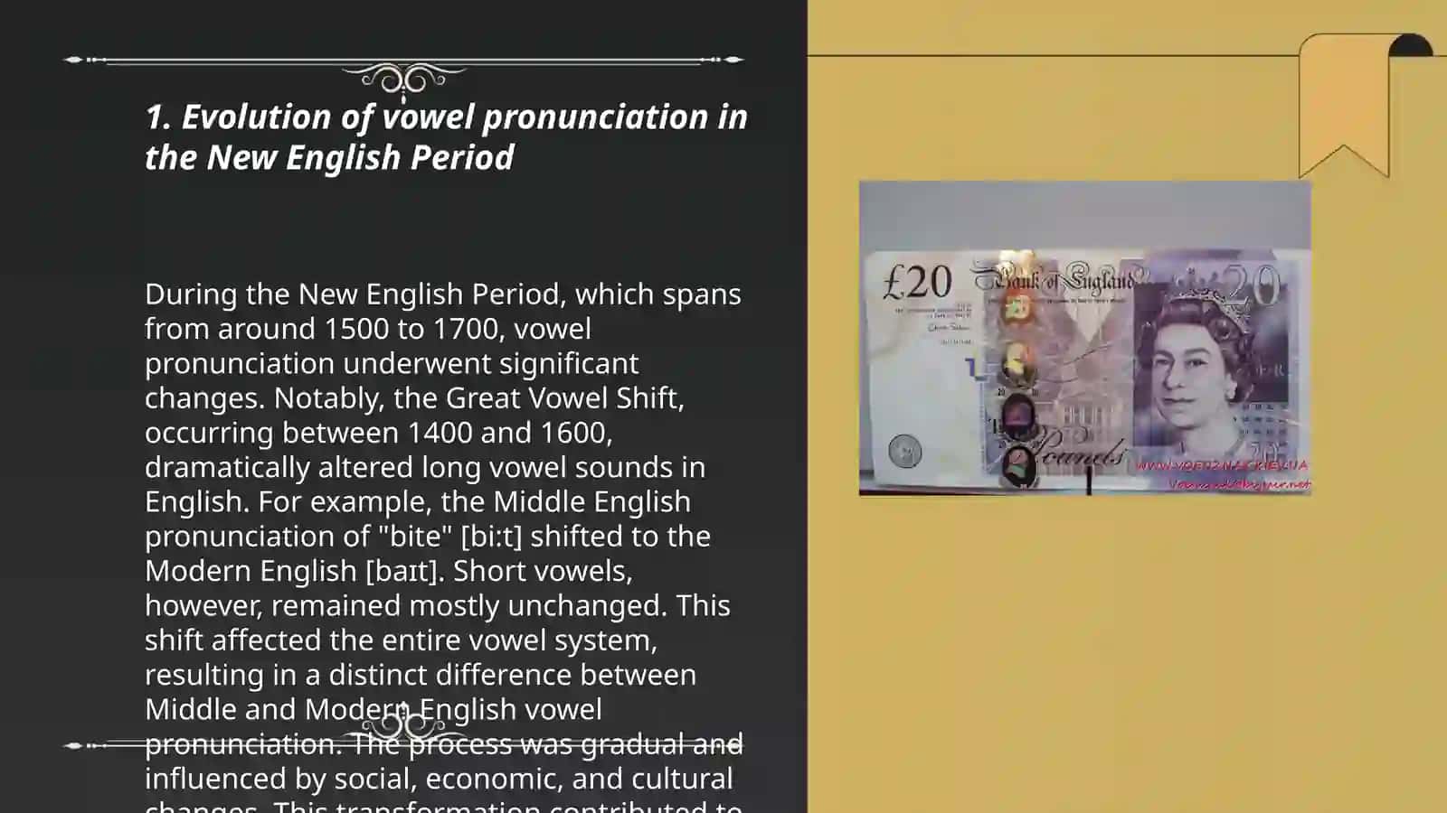 Evolution of vowel pronunciation in the New English Period 3