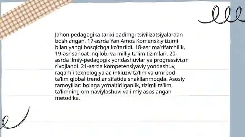 Jahon pedagogika fanining rivojlanish tarixi 3