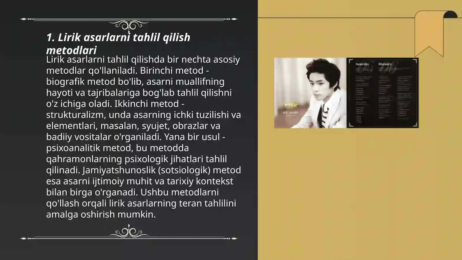 Lirik asarlarni tahlil qilish yo'llari 3