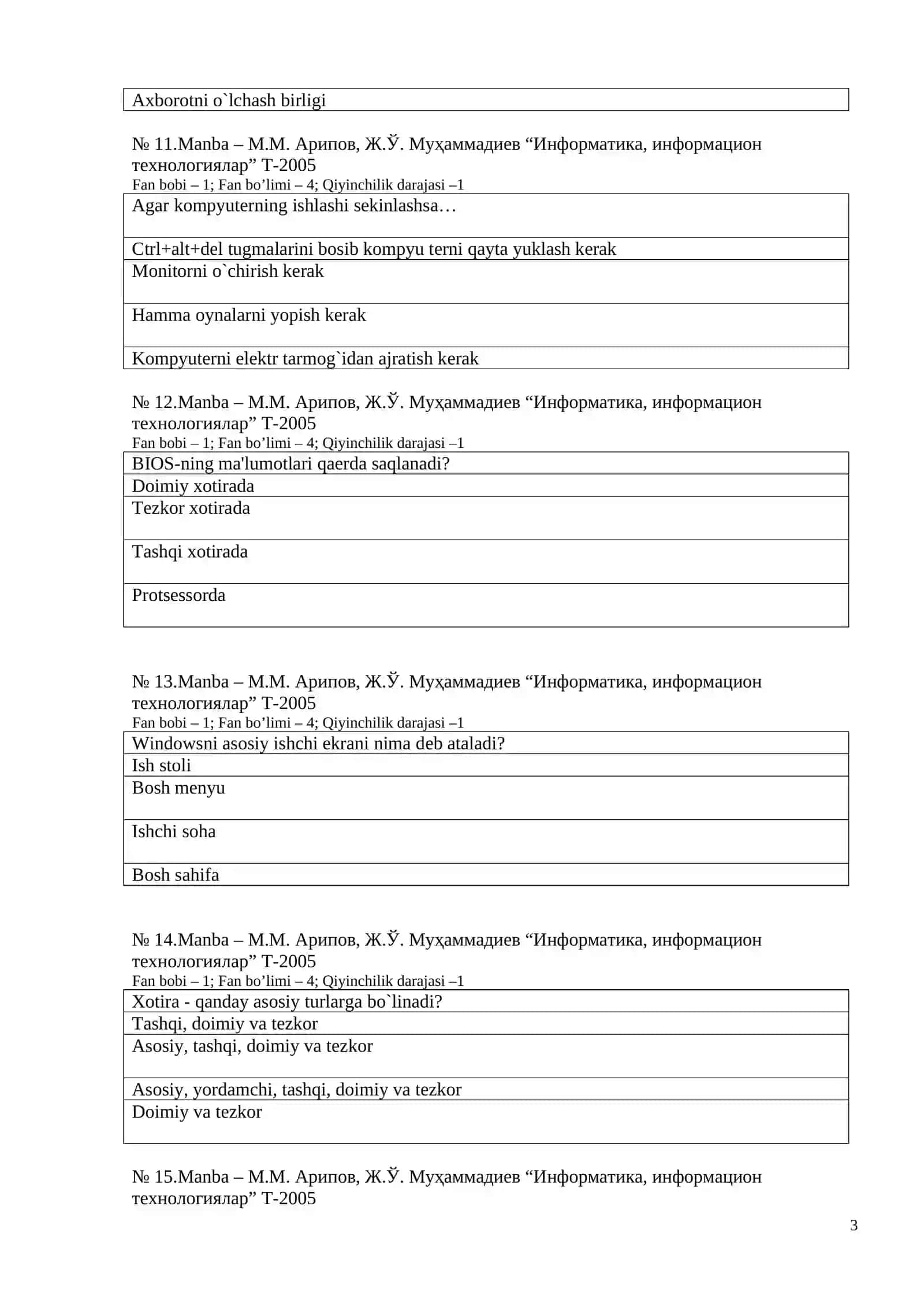 Информатика, информацион технологиялар 3