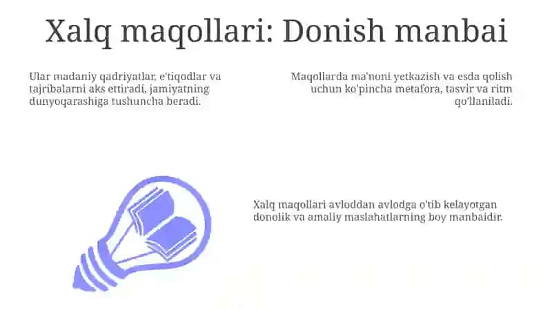 Xalq maqollari va ularning badiiyati 3
