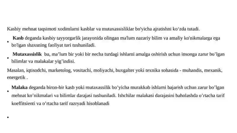 Mehnat taqsimoti va kooperatsiyasi 3