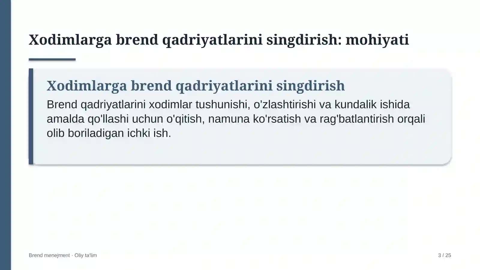 Bioenergetikada xodimlar o'rtasida brend qadriyatlarini singdirish 3